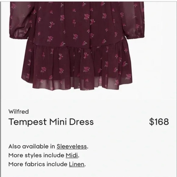 Aritzia Wilfred Tempest Mini Dress Spcd Burgundy / Vital Pink Sz. 2XS XXS - Picture 6 of 6